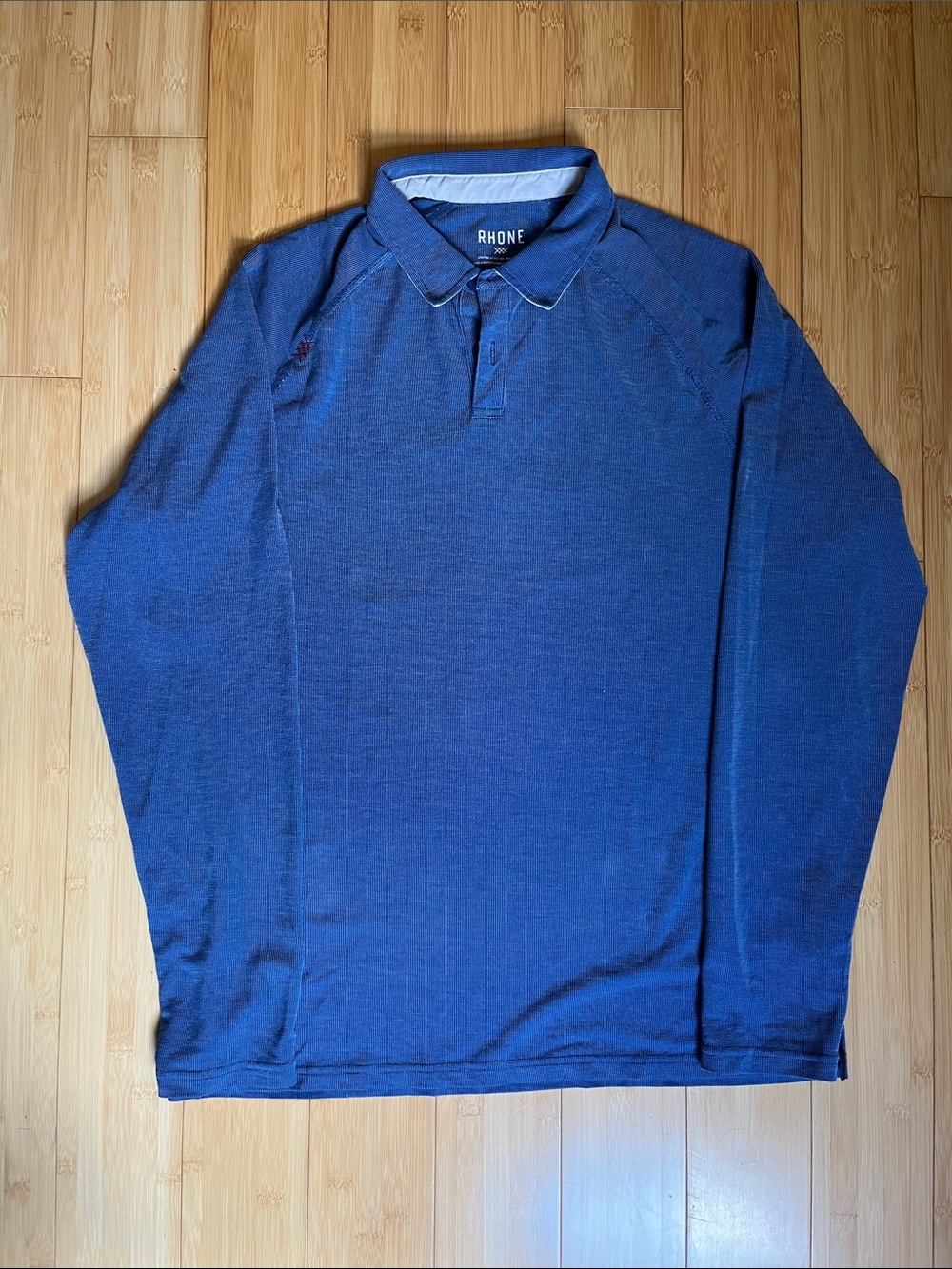 RHONE Commuter Long Sleeve Polo - Navy Blue